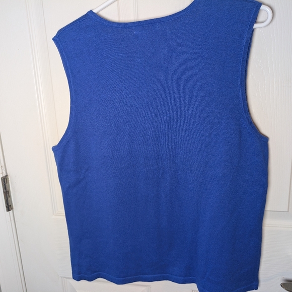 Hampshire Studio Blur Christmas Sweater Vest Zipper Sequins Beads Snowflakes L - Picture 4 of 4